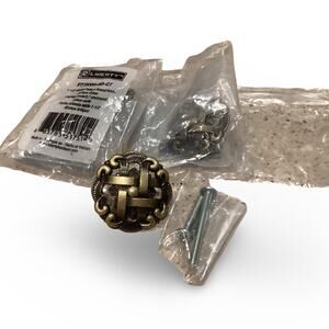 Liberty Weave Pattern 1-1/2 in. (37 mm) Antique Brass Round Cabinet Knobs